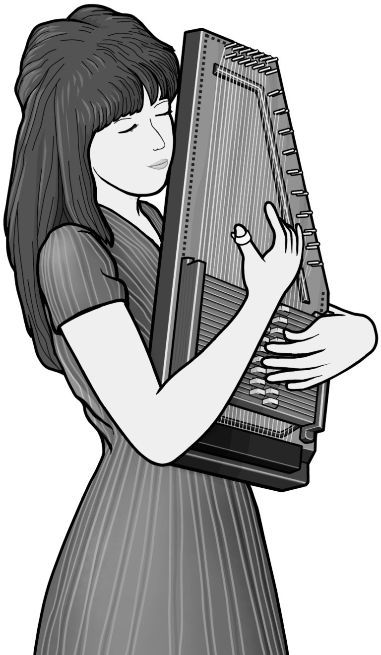 Grayscale images / autoharp player