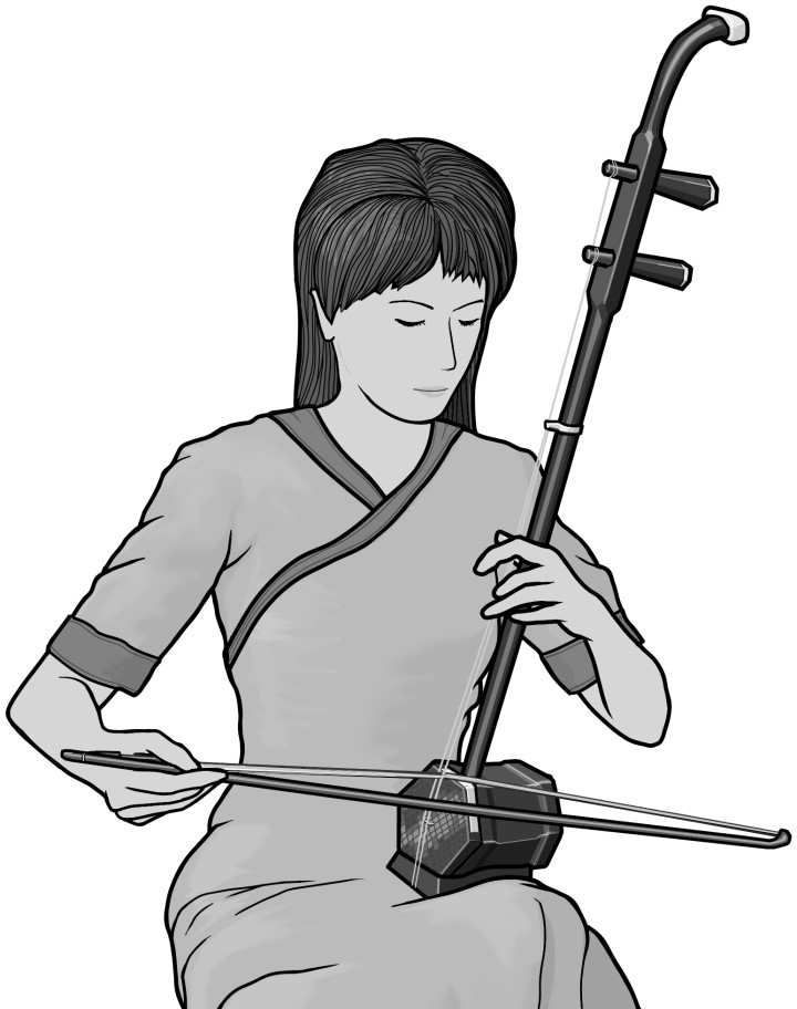 Grayscale images / erhu player