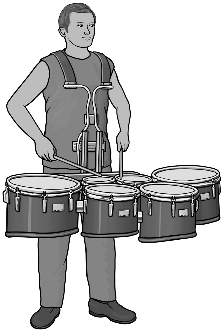 Grayscale images / marching multi drums