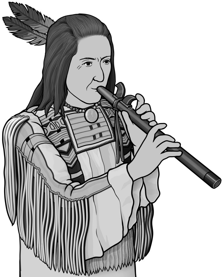 monochrome images / native american flute