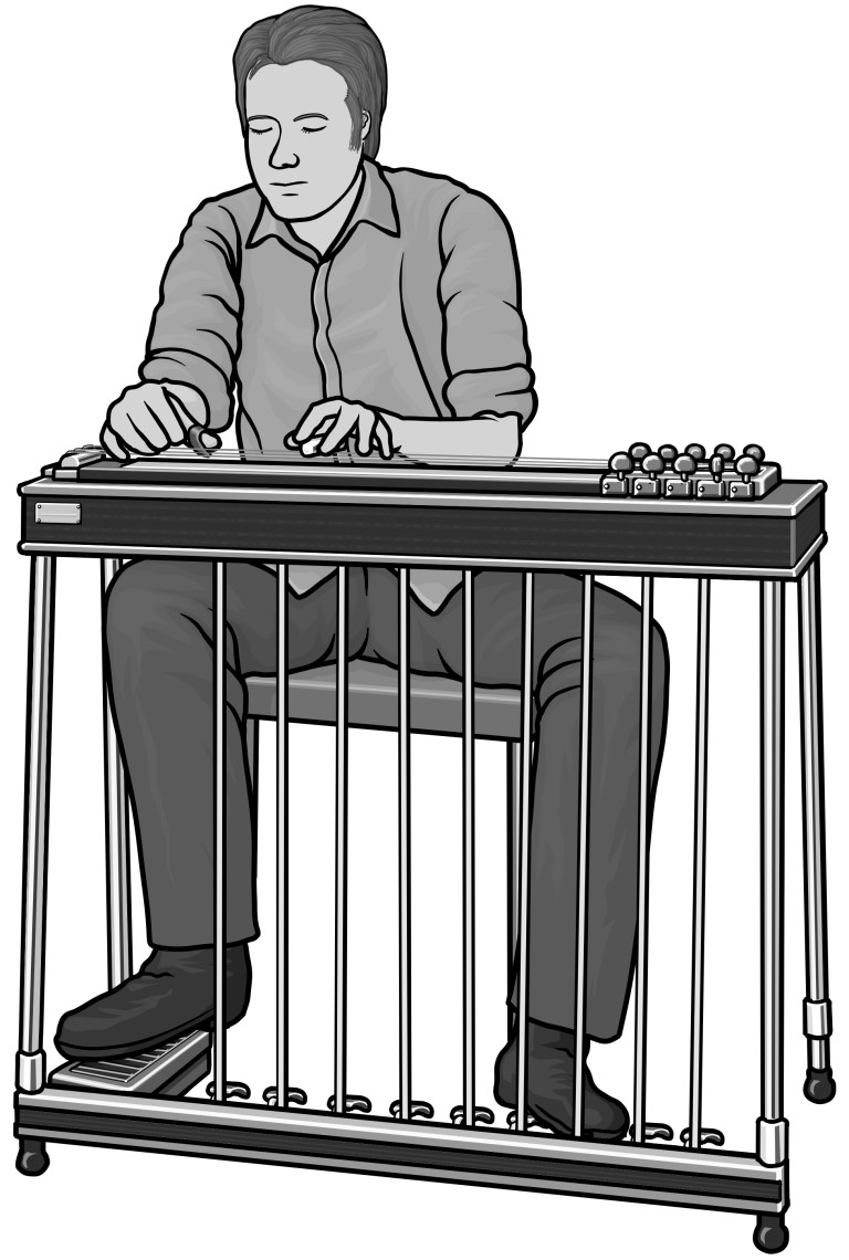 Grayscale images / pedal steel guitar