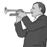 monochrome clipart:piccolo trumpet