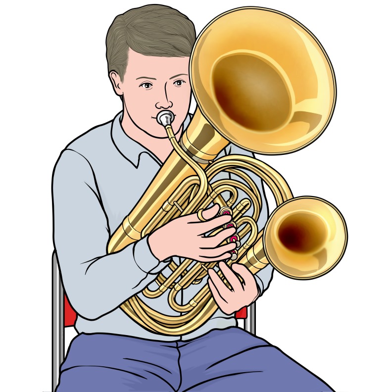 playing the doublebell-euphonium