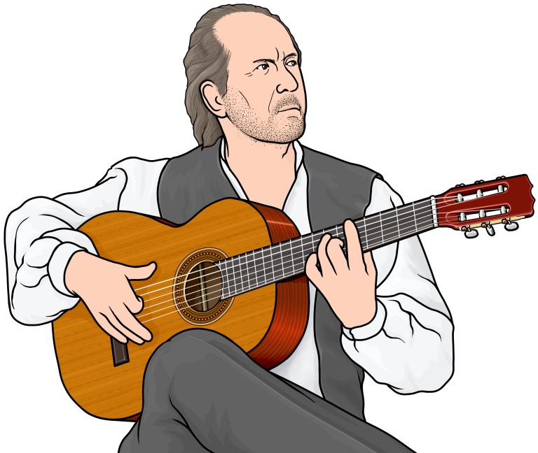 ギタリストのイラスト フラメンコ ギター パコ デ ルシア