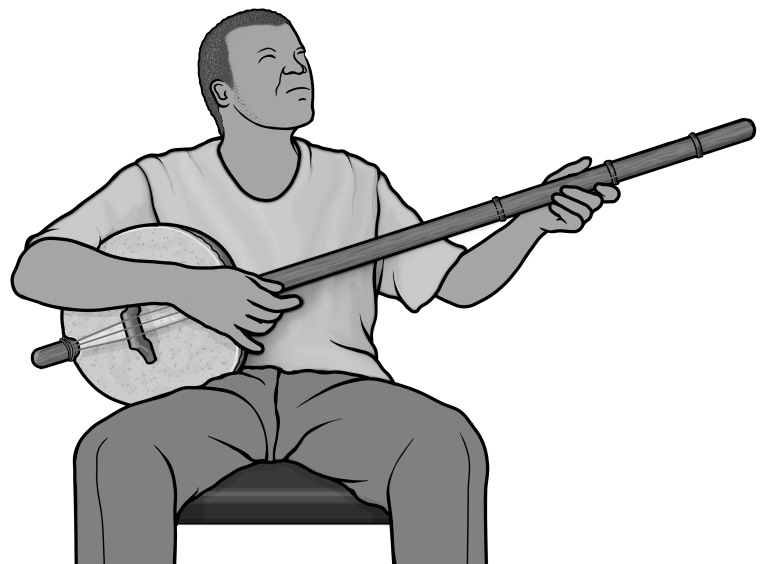 ekonting(akonting) player/ African stringed instruments