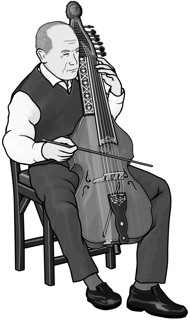 Grayscale images / baryton player