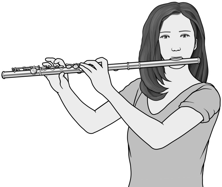 flute / monochrome images