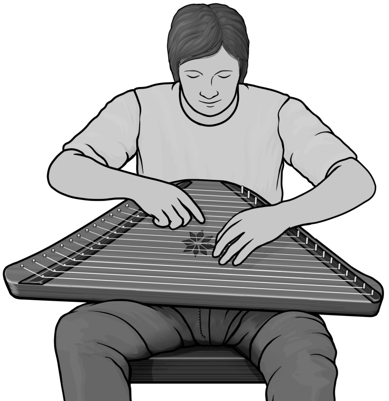Grayscale images / gusli player