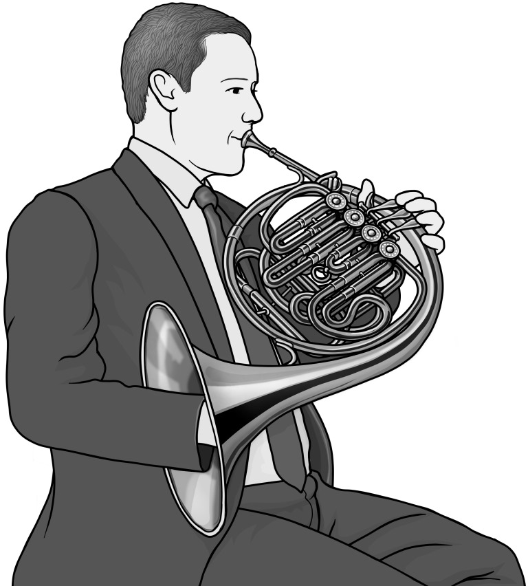 french horn / monochrome images