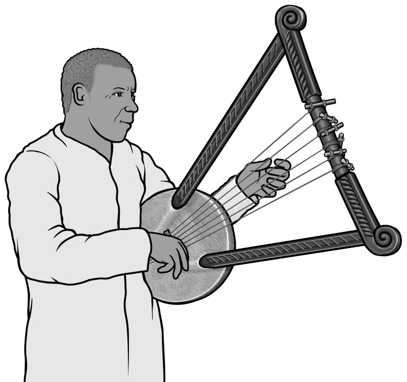 Ethiopian stringed instruments:krar player