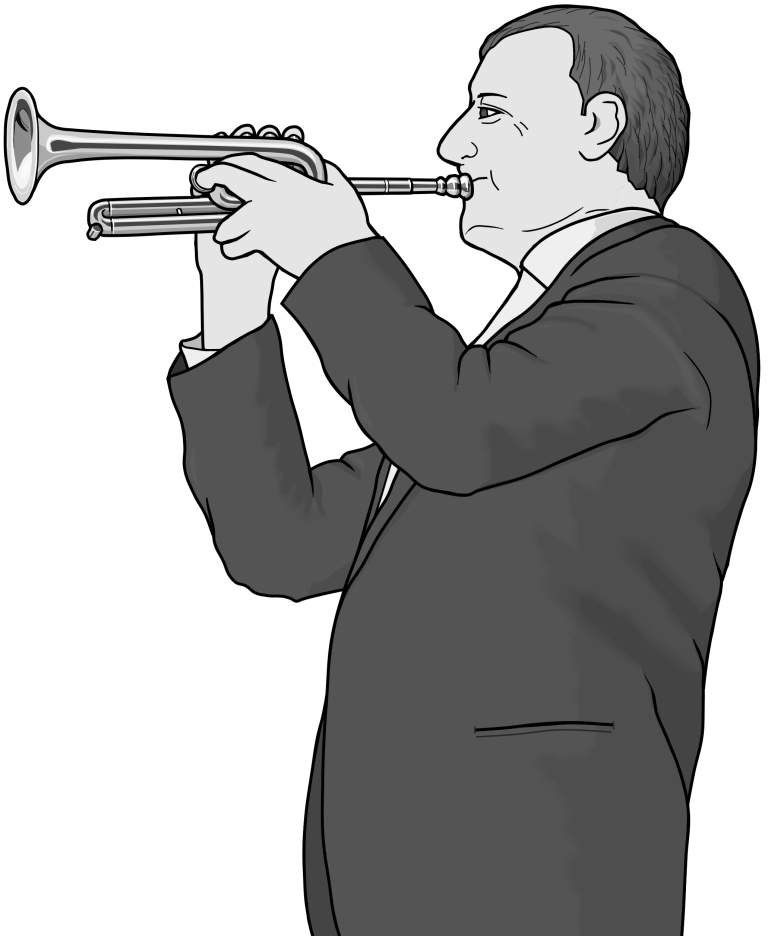 monochrome images / piccolo-trumpet