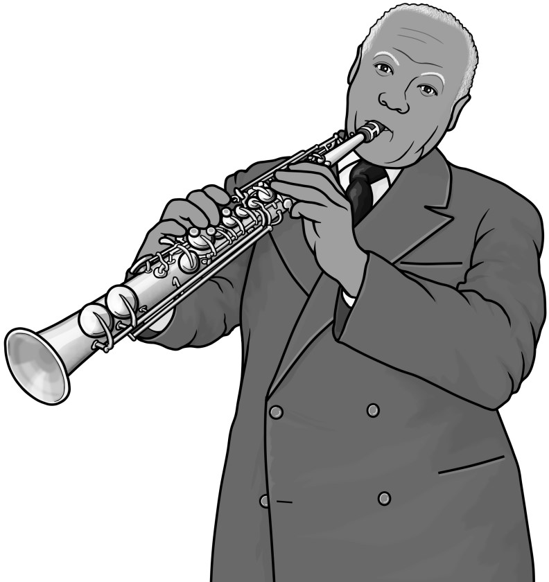 soprano saxophone / monochrome images