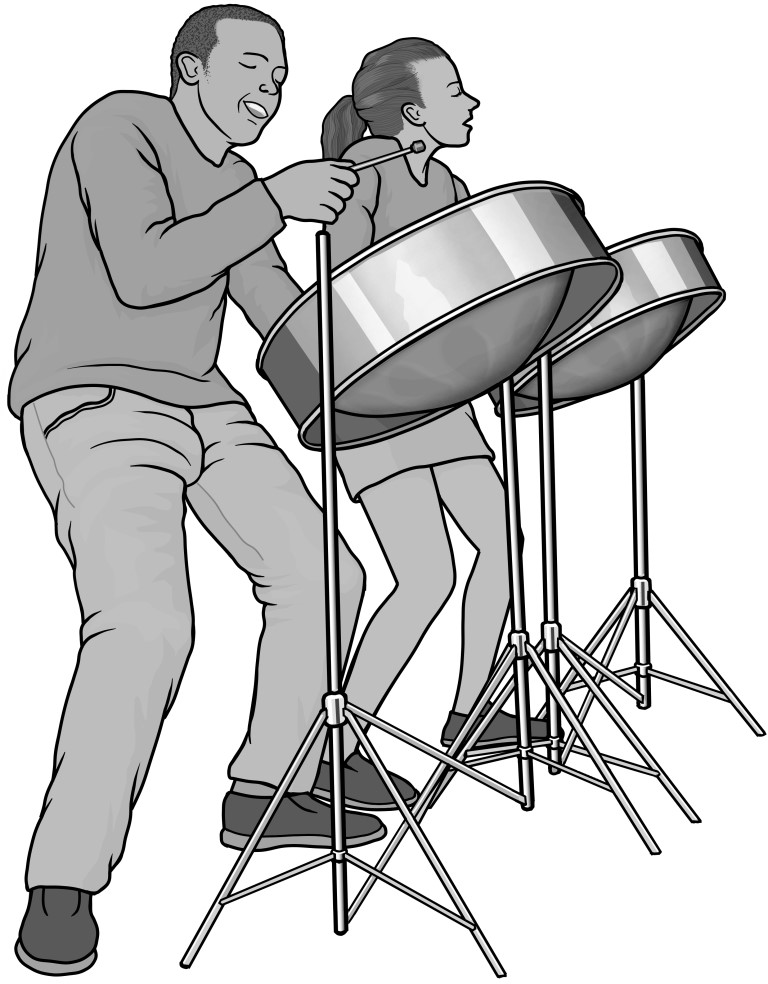 Grayscale images / steel pan