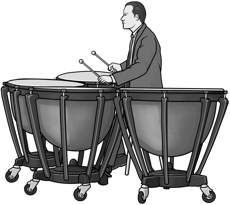 Grayscale images / timpani(kettledrums)