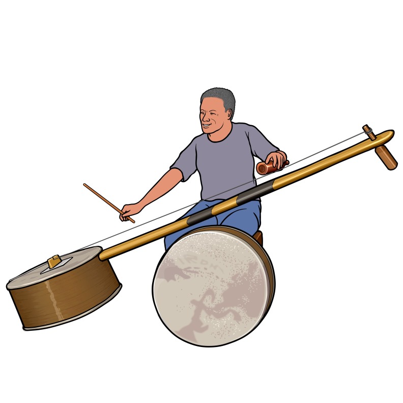 ババトニを演奏する男性