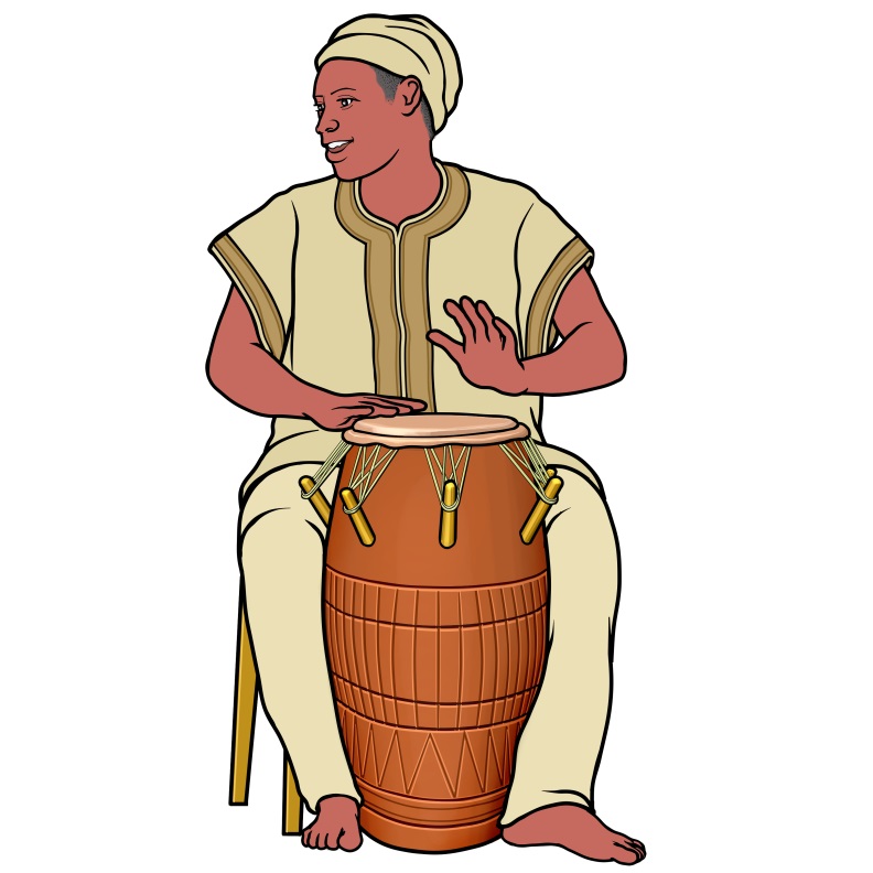 アフリカの太鼓、パンロゴの奏者:Kpanlogo,Tswreshi,Treshi