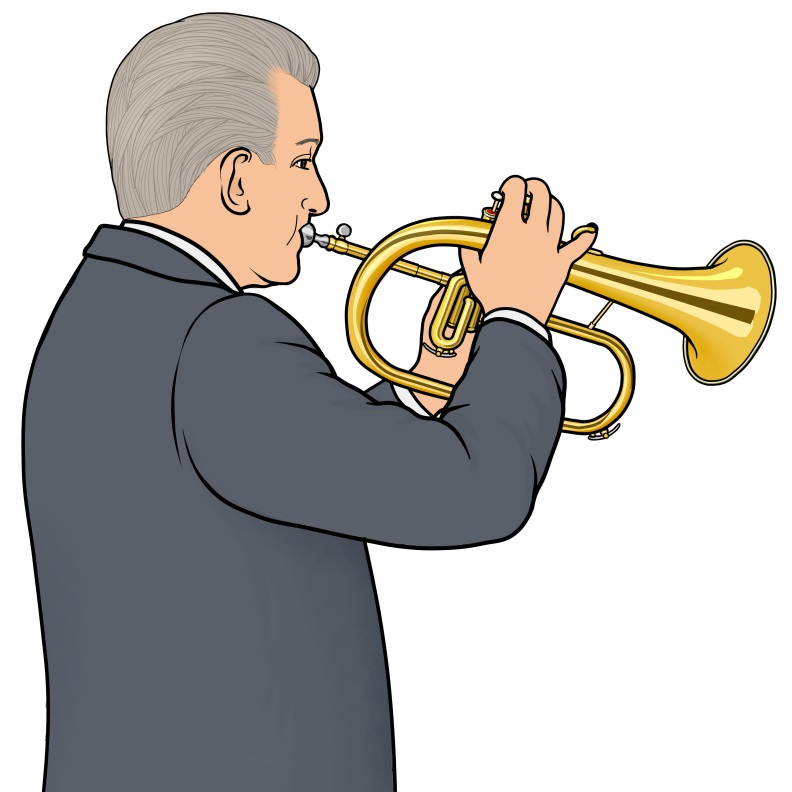 管楽器：fluegelhorn ホルンの演奏