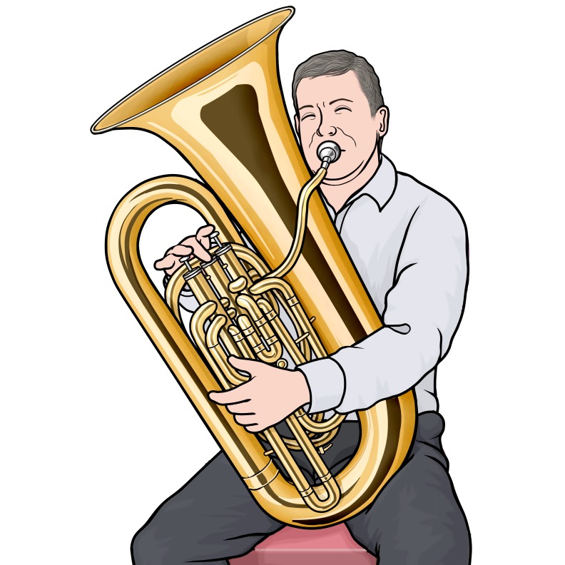 管楽器：contrabass tubaの演奏