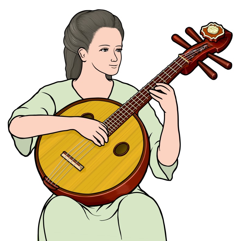 playing ruan : Chinese instrument