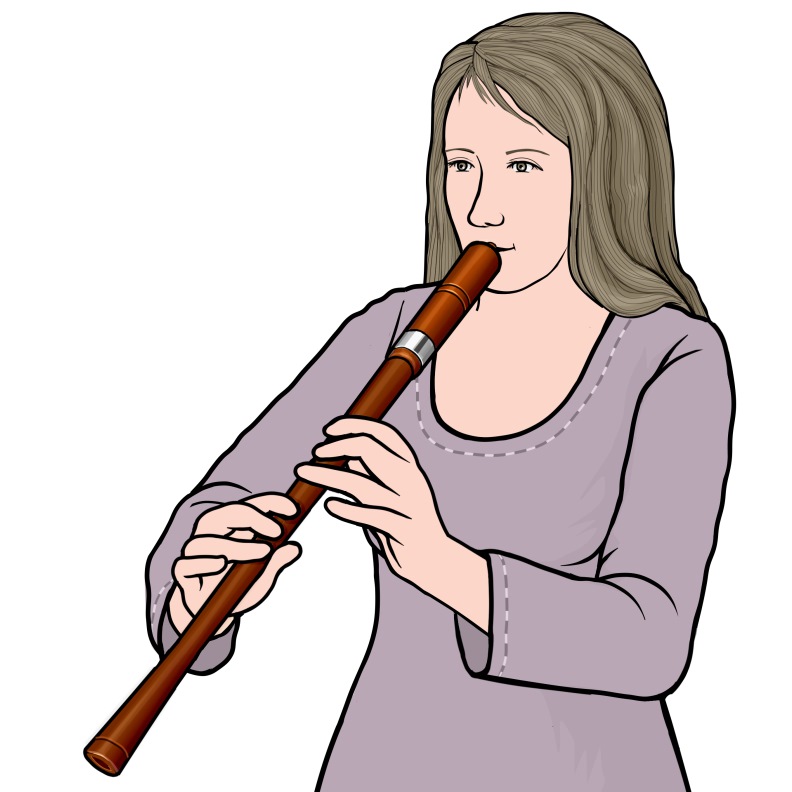 管楽器：コルナミューズを演奏する女性