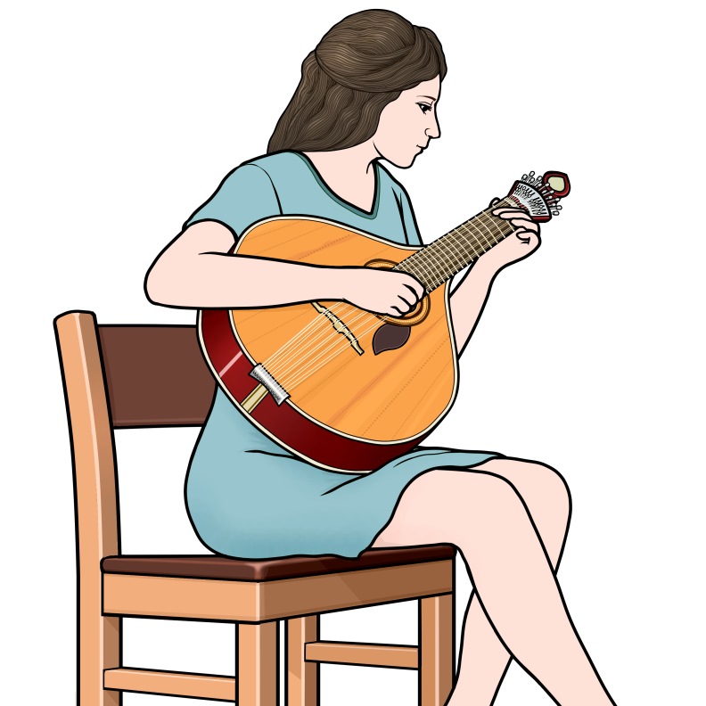 ポルトガル・ギター（ギターラ）を演奏する女性