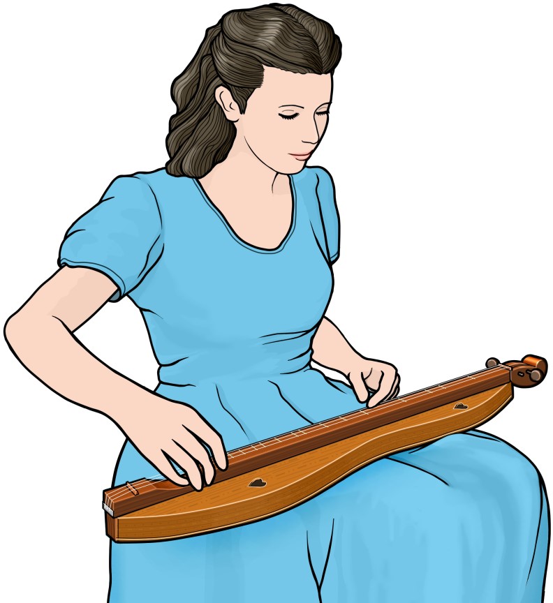 アパラチアン・ダルシマーを演奏する女性