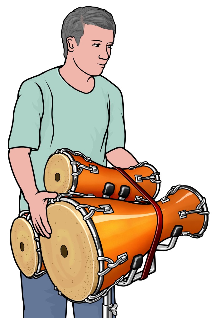 バタ・ドラムの奏者