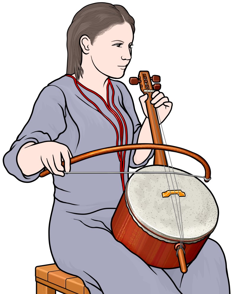 チュニリを演奏する女性