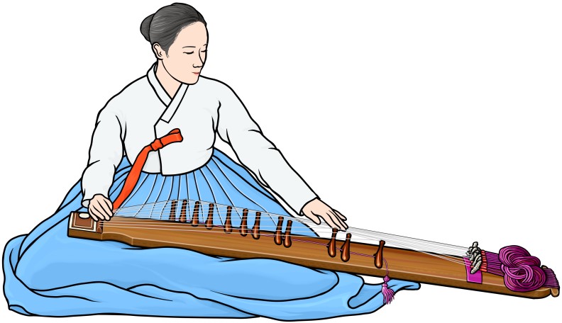 韓国・朝鮮半島の弦楽器：カヤグム／伽耶琴／가야금