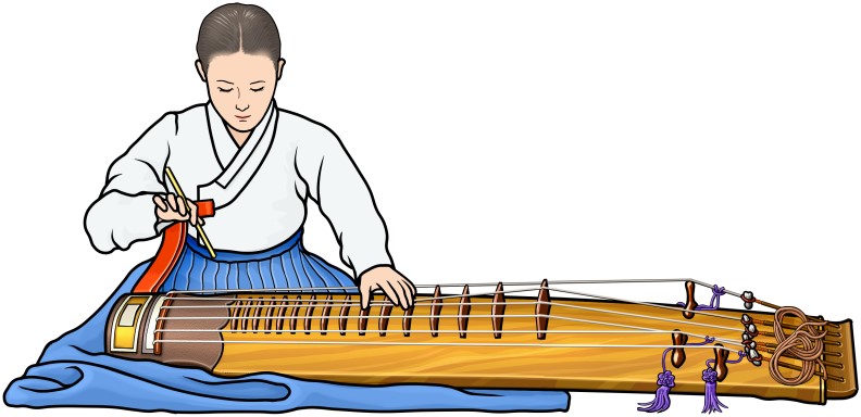 韓国の弦楽器：コムンゴ