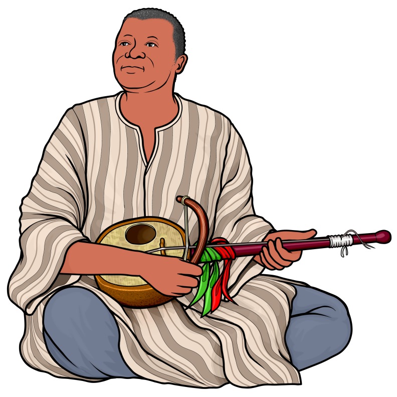 アフリカの弦楽器：ゴジェ（ゴンジェ）の演奏