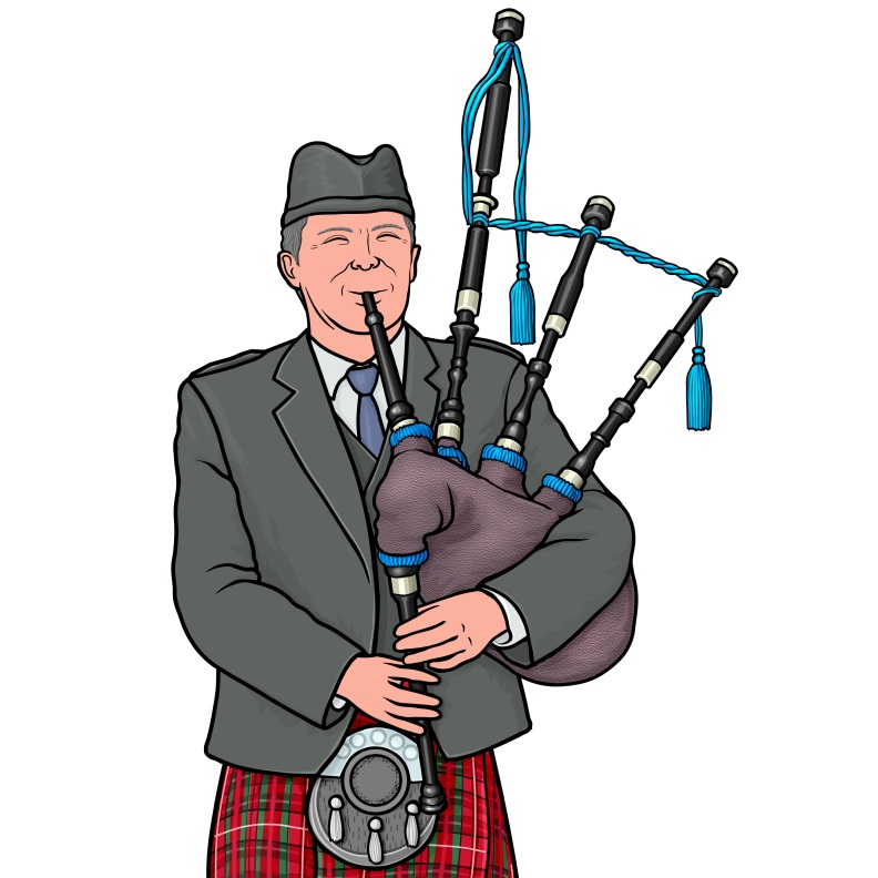 bagpiper : Great Highland bagpipe (Scotland)