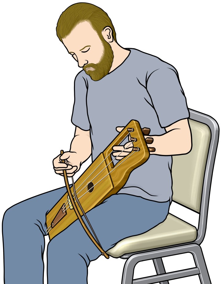 ヨウヒッコを演奏する男性の図