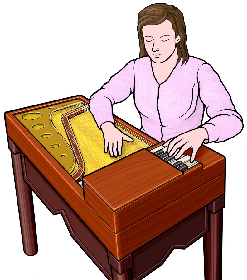 playing keyboard-gusli(Clavichord Gusli)