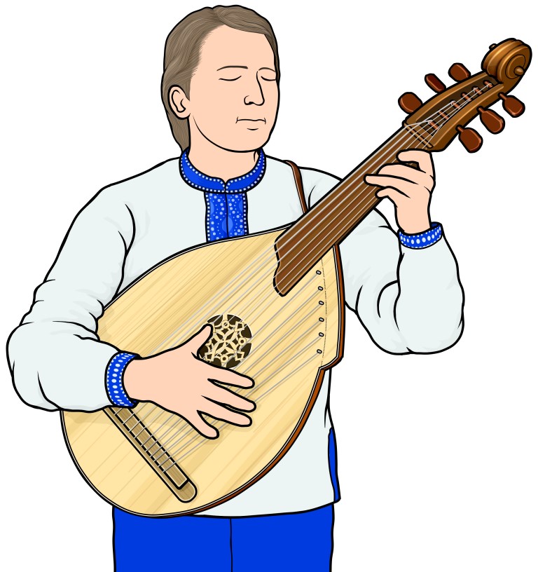 コブザを演奏する男性（ウクライナ）