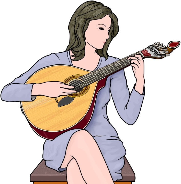 ポルトガル・ギターを演奏する女性