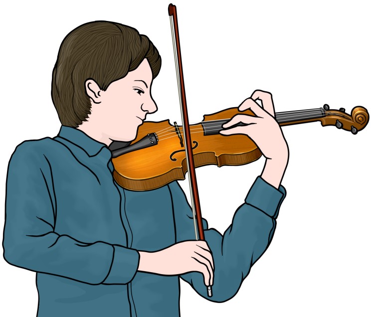 バイオリンを演奏する男性の図