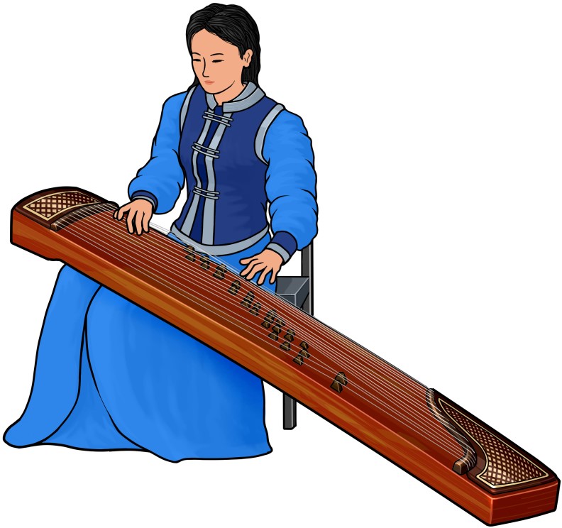 モンゴルの弦楽器：ヤトガの演奏
