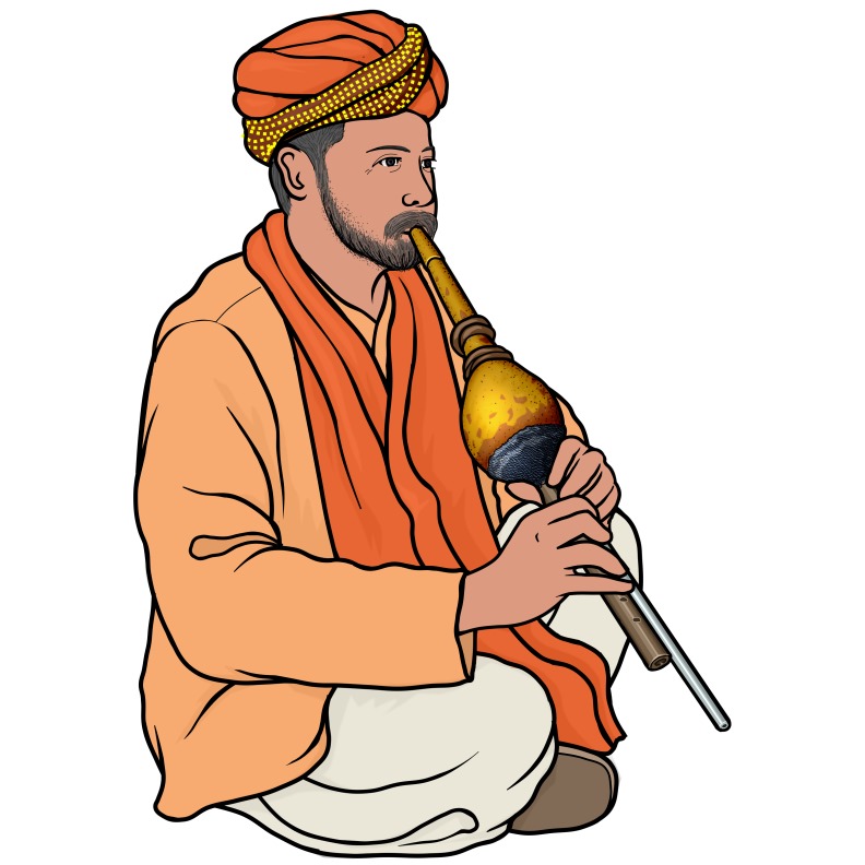 インドの管楽器：プーンギの演奏