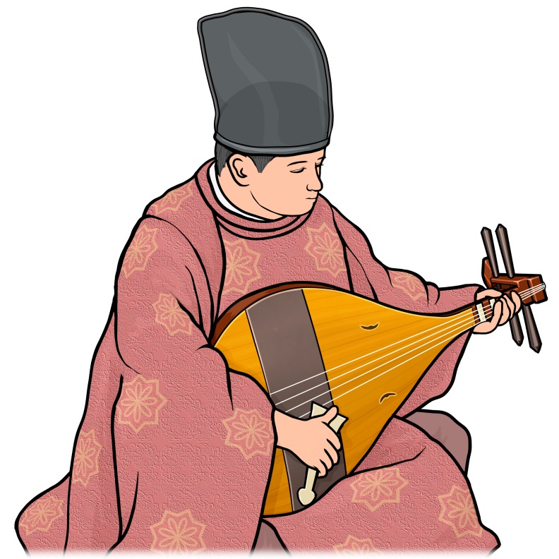 gaku biwa (Gagaku music performer)