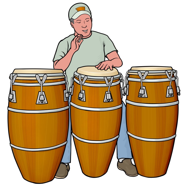 playing conga drums