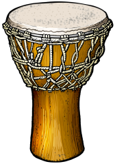 楽器のイラスト／アフリカの太鼓
