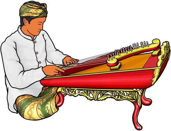 チェレンプンを演奏する男性 celempung player