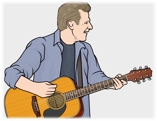 ギターを弾くグレン・フライ(Glenn Frey）