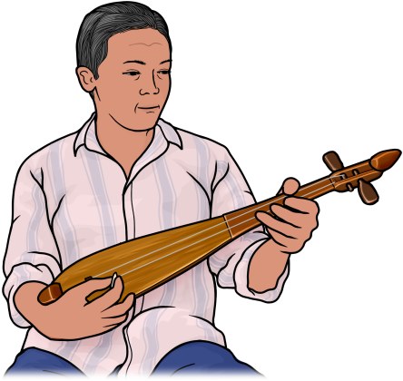 ハサピを演奏する男性