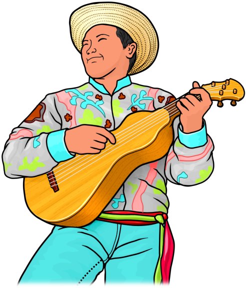 ビオラ・デ・コチョを演奏する男性 viola de cocho